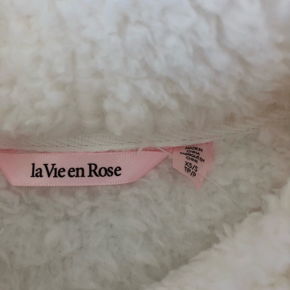 La Vie en Rose fluffy faux shearling lounge sweatshirt XS S - Picture 3 of 7